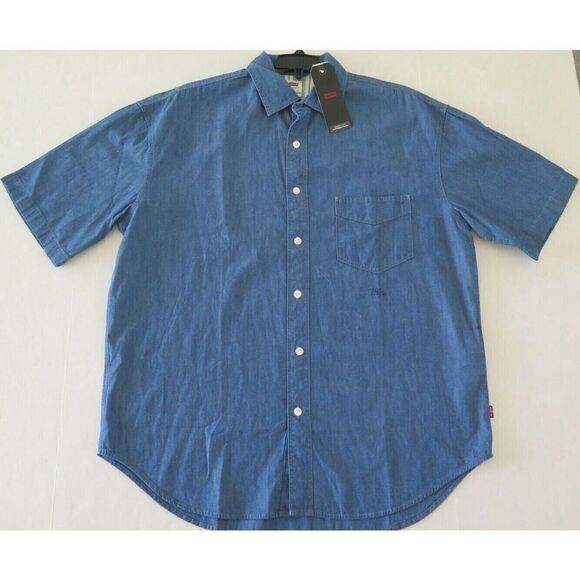 Levi's Men's Size Small Blue Oversized Casual Short Sleeve Button Up Shirt - Picture 5 of 6